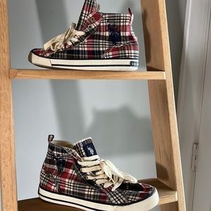 US Polo plaid high tops, size 7.5